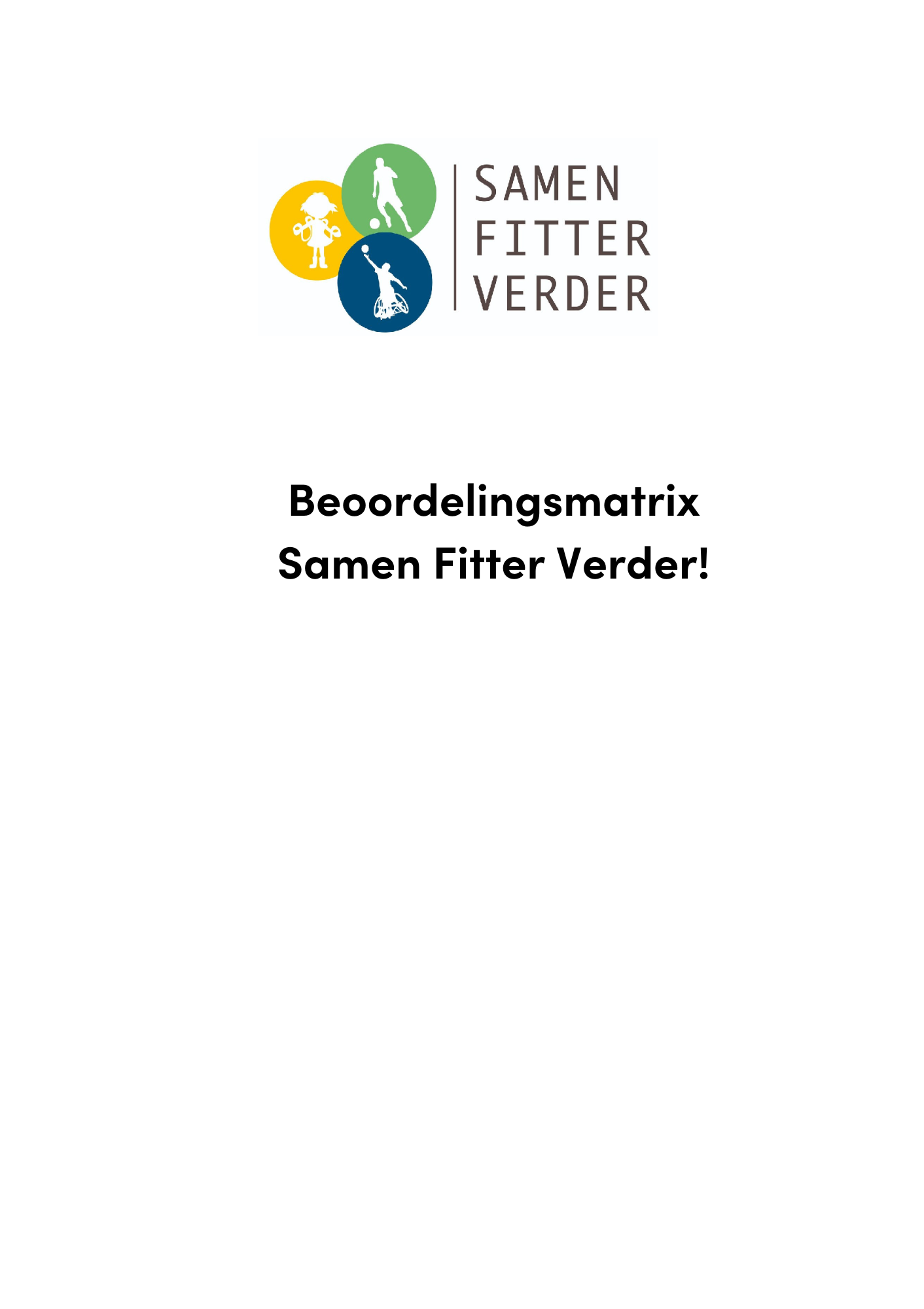 Beoordelingsmatrix Samen Fitter Verder